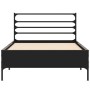 Estructura de cama madera ingeniería y metal negro 100x200 cm de vidaXL, Camas y somieres - Ref: Foro24-845587, Precio: 101,0...