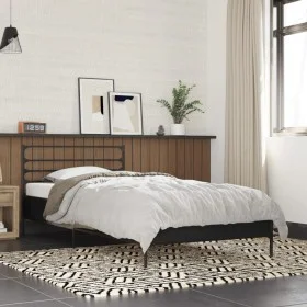 Black engineered wood and metal bed frame 75x190 cm by vidaXL, Beds and slatted bases - Ref: Foro24-845622, Price: 65,85 €, D...