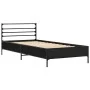 Estructura de cama madera de ingeniería y metal negra 75x190 cm de vidaXL, Camas y somieres - Ref: Foro24-845622, Precio: 65,...