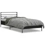 Estructura de cama madera de ingeniería y metal negra 75x190 cm de vidaXL, Camas y somieres - Ref: Foro24-845622, Precio: 65,...