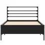 Estructura de cama madera de ingeniería y metal negra 75x190 cm de vidaXL, Camas y somieres - Ref: Foro24-845622, Precio: 65,...