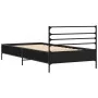 Estructura de cama madera de ingeniería y metal negra 75x190 cm de vidaXL, Camas y somieres - Ref: Foro24-845622, Precio: 65,...