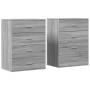 Aparadores 2 uds madera de ingeniería gris Sonoma 60x39x80 cm
