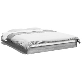 Sonoma-grauer Holzwerkstoff-Bettrahmen 160 x 200 cm von vidaXL, Betten und Lattenroste - Ref: Foro24-842012, Preis: 100,56 €,...