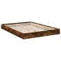 Estructura de cama madera de ingeniería roble ahumado 135x190cm de vidaXL, Camas y somieres - Ref: Foro24-842046, Precio: 82,...