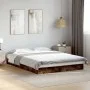 Smoked oak engineered wood bed frame 135x190cm by vidaXL, Beds and slatted bases - Ref: Foro24-842046, Price: 82,99 €, Discou...