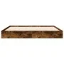 Smoked oak engineered wood bed frame 135x190cm by vidaXL, Beds and slatted bases - Ref: Foro24-842046, Price: 82,99 €, Discou...