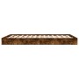Smoked oak engineered wood bed frame 135x190cm by vidaXL, Beds and slatted bases - Ref: Foro24-842046, Price: 84,10 €, Discou...