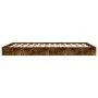 Smoked oak engineered wood bed frame 135x190cm by vidaXL, Beds and slatted bases - Ref: Foro24-842046, Price: 82,99 €, Discou...