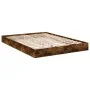 Smoked oak engineered wood bed frame 135x190cm by vidaXL, Beds and slatted bases - Ref: Foro24-842046, Price: 82,99 €, Discou...