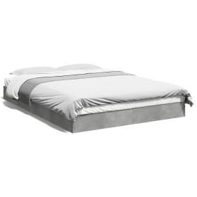 Betongrauer Bettrahmen aus Holzwerkstoff, 120 x 190 cm von vidaXL, Betten und Lattenroste - Ref: Foro24-842052, Preis: 87,65 ...