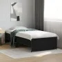 Engineered wood and black metal bed frame 100x200 cm by vidaXL, Beds and slatted bases - Ref: Foro24-845236, Price: 93,99 €, ...