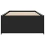 Engineered wood and black metal bed frame 100x200 cm by vidaXL, Beds and slatted bases - Ref: Foro24-845236, Price: 93,99 €, ...