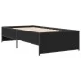 Engineered wood and black metal bed frame 90x200 cm by vidaXL, Beds and slatted bases - Ref: Foro24-845241, Price: 68,57 €, D...
