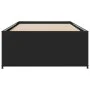 Engineered wood and black metal bed frame 90x200 cm by vidaXL, Beds and slatted bases - Ref: Foro24-845241, Price: 68,57 €, D...
