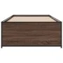 Estructura cama madera ingeniería metal roble marrón 75x190 cm de vidaXL, Camas y somieres - Ref: Foro24-845255, Precio: 72,0...