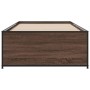 Estructura cama madera ingeniería metal roble marrón 75x190 cm de vidaXL, Camas y somieres - Ref: Foro24-845255, Precio: 72,7...