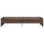 Estructura cama madera ingeniería metal roble marrón 75x190 cm de vidaXL, Camas y somieres - Ref: Foro24-845255, Precio: 72,0...