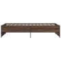 Estructura cama madera ingeniería metal roble marrón 75x190 cm de vidaXL, Camas y somieres - Ref: Foro24-845255, Precio: 72,7...