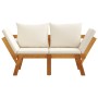 Garden bench with cushions 2 in 1 solid acacia wood by vidaXL, garden benches - Ref: Foro24-367579, Price: 267,37 €, Discount: %