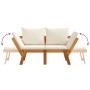 Garden bench with cushions 2 in 1 solid acacia wood by vidaXL, garden benches - Ref: Foro24-367579, Price: 267,37 €, Discount: %
