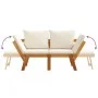 Garden bench with cushions 2 in 1 solid acacia wood by vidaXL, garden benches - Ref: Foro24-367579, Price: 266,21 €, Discount: %