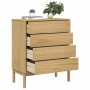 Kommode FLORO aus massivem, wachsbraunem Kiefernholz von vidaXL, Schubladen - Ref: Foro24-374008, Preis: 163,93 €, Rabatt: %