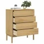 Kommode FLORO aus massivem, wachsbraunem Kiefernholz von vidaXL, Schubladen - Ref: Foro24-374008, Preis: 149,39 €, Rabatt: %