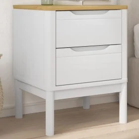 FLORO bedside table solid white pine wood 45x39x57 cm by vidaXL, Nightstands - Ref: Foro24-374003, Price: 71,58 €, Discount: %