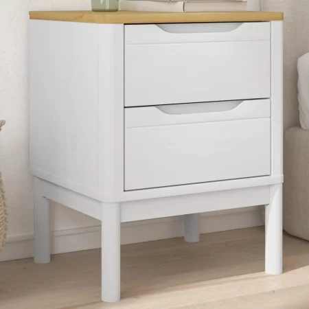 FLORO Nachttisch aus massivem weißem Kiefernholz 45x39x57 cm von vidaXL, Nachttische - Ref: Foro24-374003, Preis: 71,56 €, Ra...