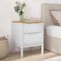 Mesita de noche FLORO madera maciza de pino blanco 45x39x57 cm de vidaXL, Mesitas de noche - Ref: Foro24-374003, Precio: 72,6...