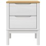 Mesita de noche FLORO madera maciza de pino blanco 45x39x57 cm de vidaXL, Mesitas de noche - Ref: Foro24-374003, Precio: 72,6...