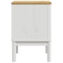 Mesita de noche FLORO madera maciza de pino blanco 45x39x57 cm de vidaXL, Mesitas de noche - Ref: Foro24-374003, Precio: 72,6...