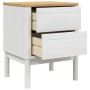 Mesita de noche FLORO madera maciza de pino blanco 45x39x57 cm de vidaXL, Mesitas de noche - Ref: Foro24-374003, Precio: 72,6...