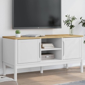FLORO TV-Schrank aus massivem weißem Kiefernholz 114x43x55 cm von vidaXL, TV-Möbel - Ref: Foro24-374015, Preis: 128,01 €, Rab...