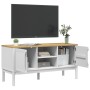 Mueble de TV FLORO madera maciza de pino blanco 114x43x55 cm de vidaXL, Muebles TV - Ref: Foro24-374015, Precio: 127,93 €, De...