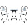 Blau-weißes Bistro-Set aus Keramik und Eisenmosaik von vidaXL, Gartensets - Ref: Foro24-3216353, Preis: 208,71 €, Rabatt: %