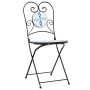 Blau-weißes Bistro-Set aus Keramik und Eisenmosaik von vidaXL, Gartensets - Ref: Foro24-3216353, Preis: 208,71 €, Rabatt: %