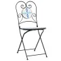 Blue and White Ceramic and Iron Mosaic Bistro Set by vidaXL, Garden sets - Ref: Foro24-3216353, Price: 208,50 €, Discount: %