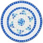 Blau-weißes Bistro-Set aus Keramik und Eisenmosaik von vidaXL, Gartensets - Ref: Foro24-3216353, Preis: 208,71 €, Rabatt: %