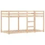 Bunk bed with black and white solid pine wood curtains 80x200 cm by vidaXL, Beds and slatted bases - Ref: Foro24-3283988, Pri...