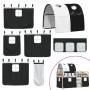 Bunk bed with black and white solid pine wood curtains 75x190 cm by vidaXL, Beds and slatted bases - Ref: Foro24-3284000, Pri...