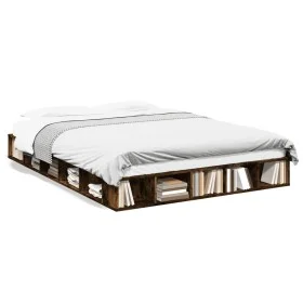 Smoked oak engineered wood bed frame 150x200cm by vidaXL, Beds and slatted bases - Ref: Foro24-3280472, Price: 145,50 €, Disc...