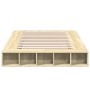 Sonoma oak engineered wood bed frame 140x190 cm by vidaXL, Beds and slatted bases - Ref: Foro24-3280491, Price: 146,62 €, Dis...