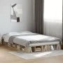 Sonoma oak engineered wood bed frame 135x190 cm by vidaXL, Beds and slatted bases - Ref: Foro24-3280498, Price: 139,17 €, Dis...