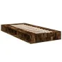 Smoked oak engineered wood bed frame 90x200 cm by vidaXL, Beds and slatted bases - Ref: Foro24-3280521, Price: 142,90 €, Disc...