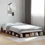 Oak brown engineered wood bed frame 120x190 cm by vidaXL, Beds and slatted bases - Ref: Foro24-3280502, Price: 168,04 €, Disc...