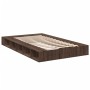 Oak brown engineered wood bed frame 120x190 cm by vidaXL, Beds and slatted bases - Ref: Foro24-3280502, Price: 168,04 €, Disc...