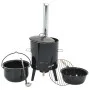 Cañón para gulasch con chimenea y tapa acero esmaltado de vidaXL, Barbacoas - Ref: Foro24-4005749, Precio: 159,56 €, Descuent...