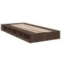 Oak brown engineered wood bed frame 100x200 cm by vidaXL, Beds and slatted bases - Ref: Foro24-3280516, Price: 125,08 €, Disc...
